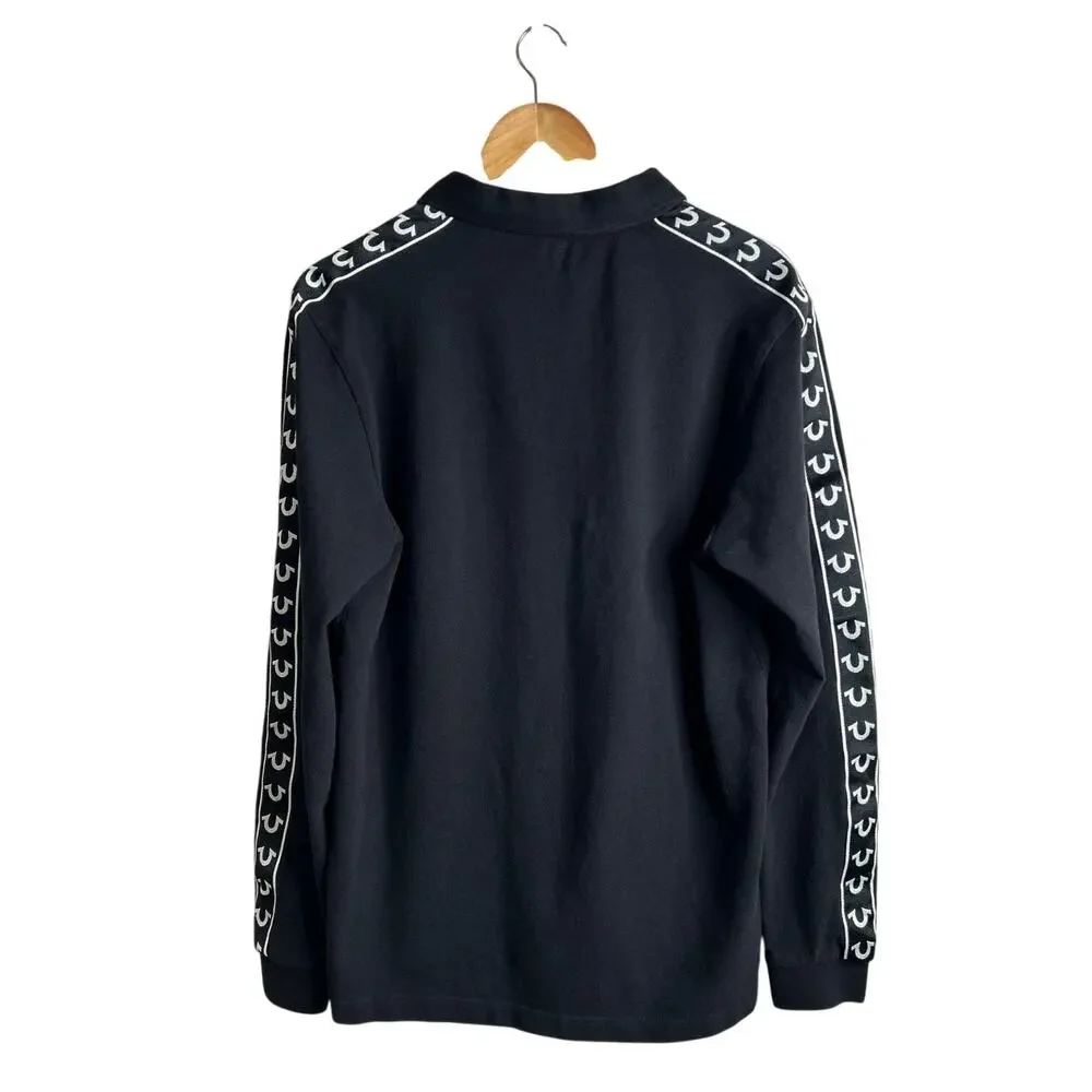 True Religion Damask Long Sleeve Polo Men's‎ Size Large Preppy Casual